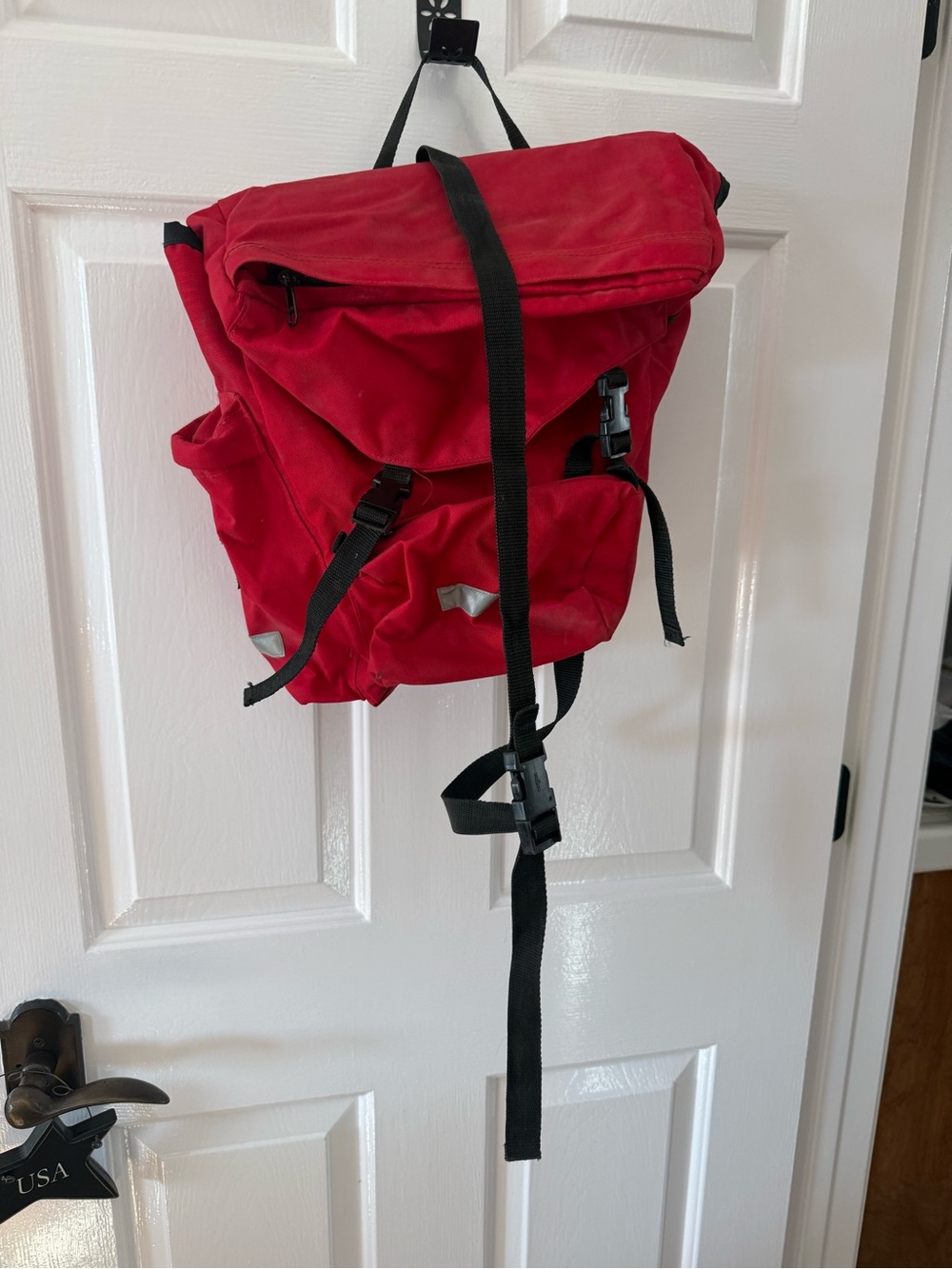 Large red Novara bike cycling bag 15” tall 13” wide